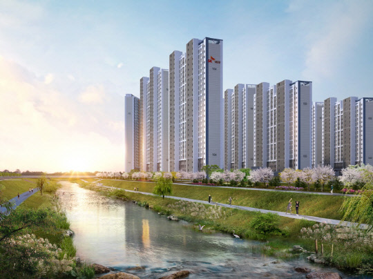 SK건설이 이달 분양하는 평택역SK뷰 조감도. <SK건설 제공>